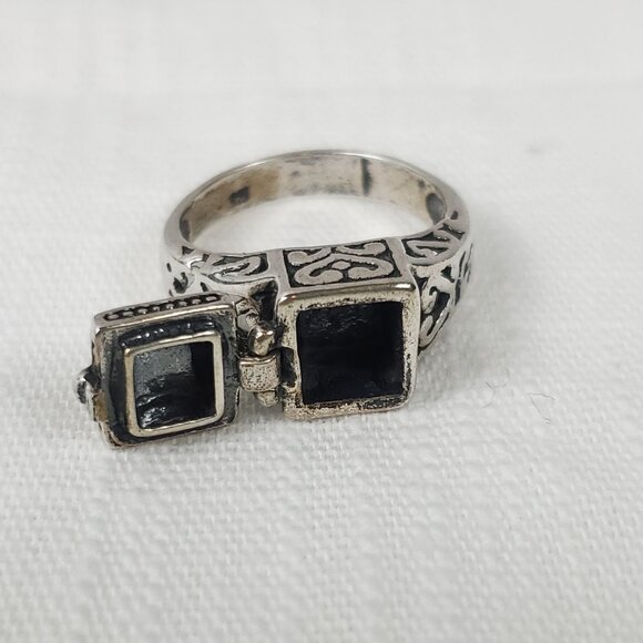 Prayer Ring Trinket Ring Mustard Seed Ring Silver 925 Sz 11mm US 6 - Picture 5 of 8